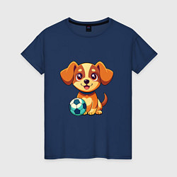 Женская футболка Собака с мячом