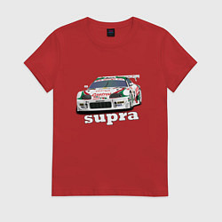 Футболка хлопковая женская Toyota Supra Castrol 36, цвет: красный