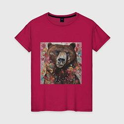 Женская футболка Яркий медведь