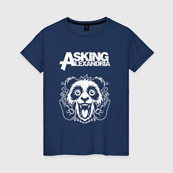 Футболка хлопковая женская Asking Alexandria rock panda, цвет: тёмно-синий