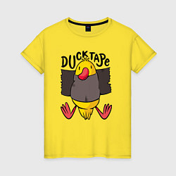 Футболка хлопковая женская Duck tape, цвет: желтый