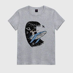 Женская футболка Космонавт и кит