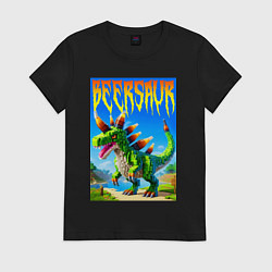 Женская футболка Пивозавр - мем нейросеть Майнкрафт