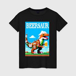 Женская футболка Beersaur - pixel art