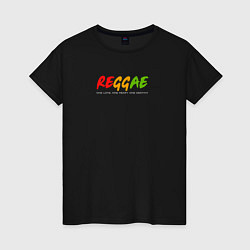 Футболка хлопковая женская Reggae music in color, цвет: черный