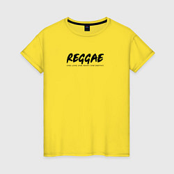 Футболка хлопковая женская Reggae music in black white, цвет: желтый