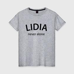 Футболка хлопковая женская Lidia never alone - motto, цвет: меланж