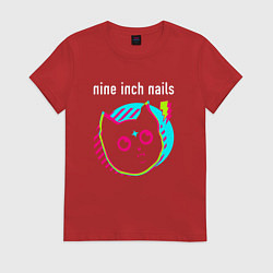 Женская футболка Nine Inch Nails rock star cat