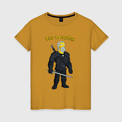 Женская футболка Симпсоны ведьмак - прикол