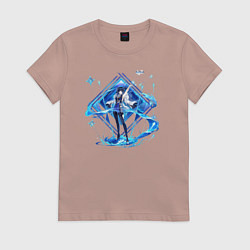 Футболка хлопковая женская Е Лань из Геншин Импакт, цвет: пыльно-розовый