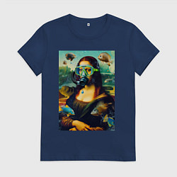 Женская футболка Мона Лиза под водой - нейросеть