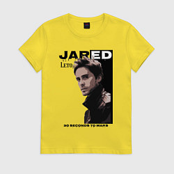 Футболка хлопковая женская Jared Joseph Leto 30 Seconds To Mars, цвет: желтый