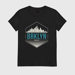 Футболка хлопковая женская Brooklyn city, цвет: черный