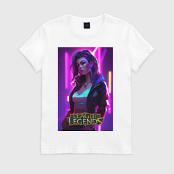 Футболка хлопковая женская League of Legends Kaisa Kda, цвет: белый