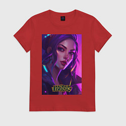 Футболка хлопковая женская League of Legends Kaisa Kda, цвет: красный
