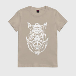 Женская футболка Голова кабана