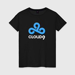 Футболка хлопковая женская Cloud9 - pattern, цвет: черный