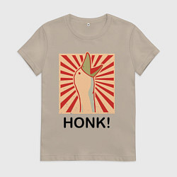 Футболка хлопковая женская Гусь honk, цвет: миндальный