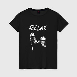 Футболка хлопковая женская Relax, цвет: черный