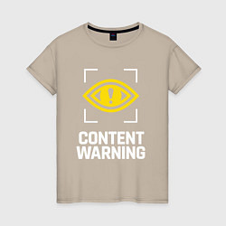 Женская футболка Content Warning logo