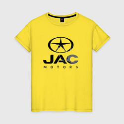 Футболка хлопковая женская Jac - logo, цвет: желтый