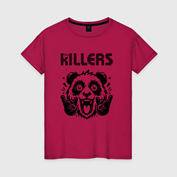 Футболка хлопковая женская The Killers - rock panda, цвет: маджента