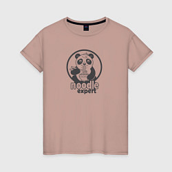 Женская футболка Милая панда ест лапшу