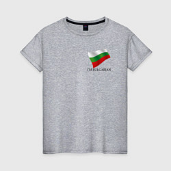 Футболка хлопковая женская Im Bulgarian - motto, цвет: меланж