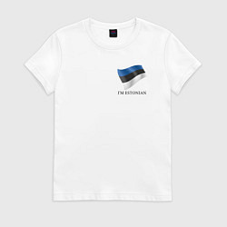 Футболка хлопковая женская Im Estonian - motto, цвет: белый