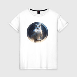 Женская футболка Белая сова и руны