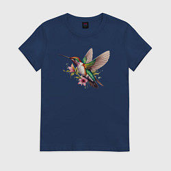 Женская футболка Колибри на цветке