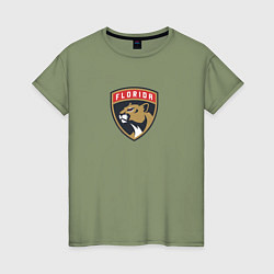 Футболка хлопковая женская Florida Panthers NHL, цвет: авокадо