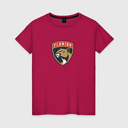 Футболка хлопковая женская Florida Panthers NHL, цвет: маджента