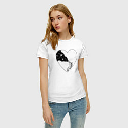 Футболка хлопковая женская Любовь к космосу, цвет: белый — фото 2