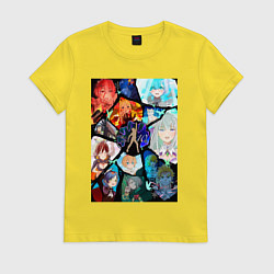 Футболка хлопковая женская Re:Zero Субару Нацуки, цвет: желтый