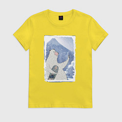 Женская футболка Зимние медвежьи селфи