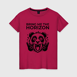 Футболка хлопковая женская Bring Me the Horizon - rock panda, цвет: маджента