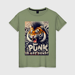 Женская футболка Cool tiger - punks not dead