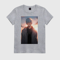 Футболка хлопковая женская Тэцуя Куроко, цвет: меланж