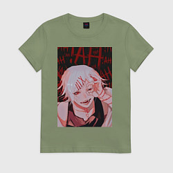 Футболка хлопковая женская Джузо Сузуя следователь, цвет: авокадо