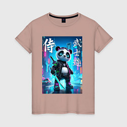 Женская футболка Panda samurai - bushido ai art