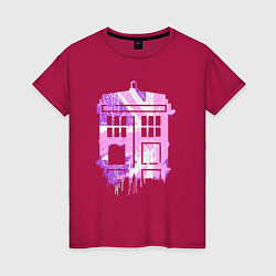 Футболка хлопковая женская Pink tardis, цвет: маджента