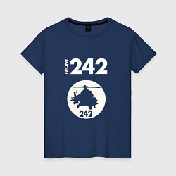 Футболка хлопковая женская Front 242 - Copter, цвет: тёмно-синий