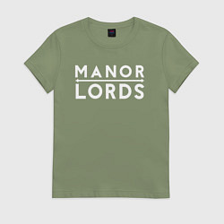 Женская футболка Manor lords logo