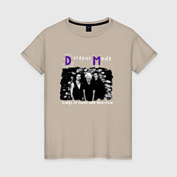 Футболка хлопковая женская Depeche Mode - Sofad band era, цвет: миндальный
