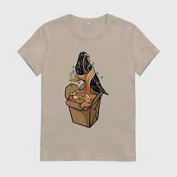 Женская футболка Ворон и лапша