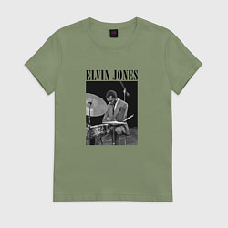 Женская футболка Elvin Jones great jazz drummer
