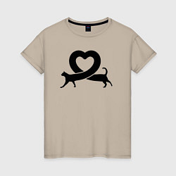 Женская футболка Love cat