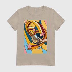 Женская футболка Рука с бокалом поп-арт