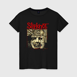 Футболка хлопковая женская Slipknot rock band, цвет: черный